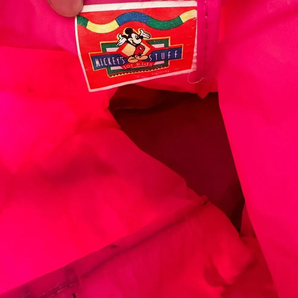 Vintage‎ 90s Pyramid Disney Duffle Drawstring Hot Pink Minnie Mouse Bag Vinyl